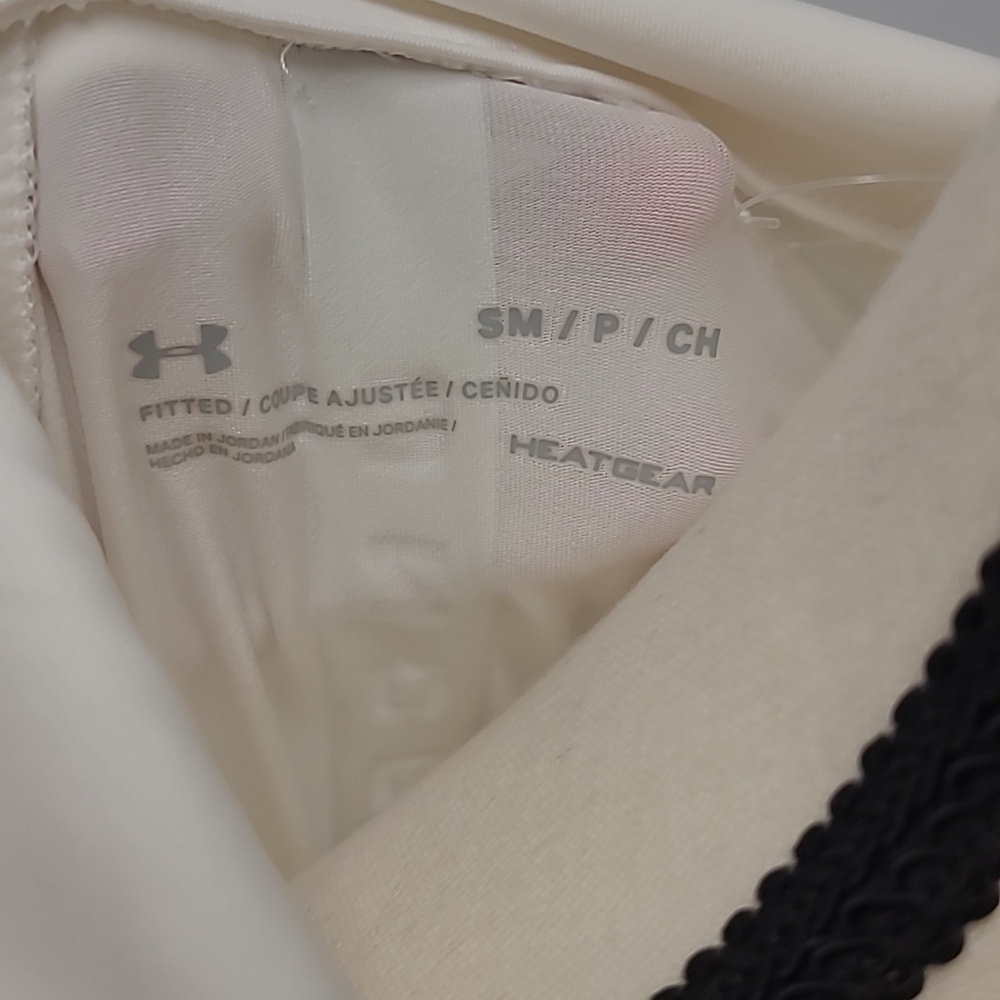 UnderArmour Size S White/Baby Blue 1/2 Zip Fitted Heatgear Top - Picture 7 of 8